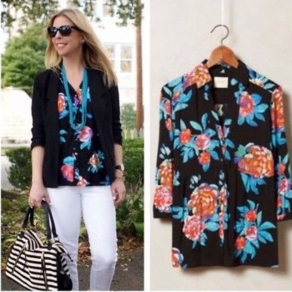 Anthropologie Tops - Maeve | Woodland Walk Floral Blouse